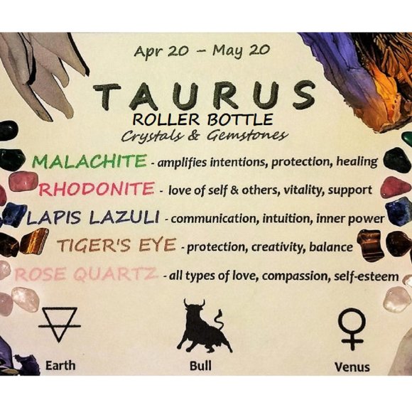 ♉ TAURUS Zodiac Gift Set ♉ Roller Bottle + Pocket Crystals + Loose Incense Blend - Picture 4 of 6